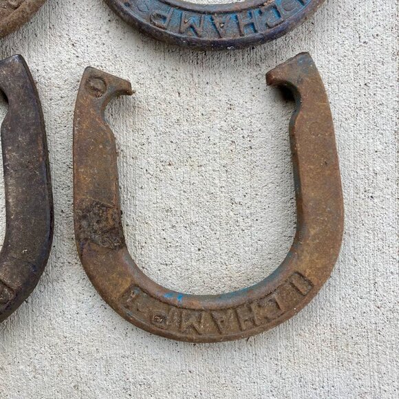 Lot 6 Vintage Horseshoes (4 are Champ Horseshoe Set) - Picture 2 of 10